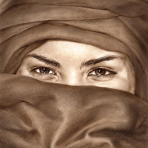 Ein Porträt in Dry Brush-Technik auf Bütten-Aquarellkarton