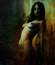 Aktpose: Digitale Kunst, Kunstdruck auf Leinwand