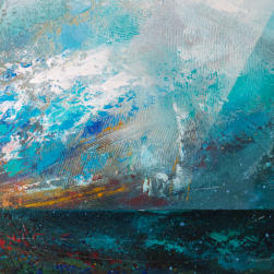 Abstraktes Gemälde – Mischtechnik auf Leinwand