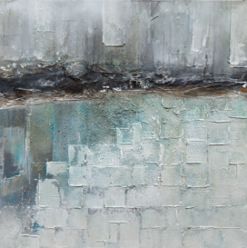 Abstraktes Gemälde – Mischtechnik auf Leinwand