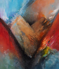 Abstrakte Komposition in Acryl und Mischtechnik auf Leinwand